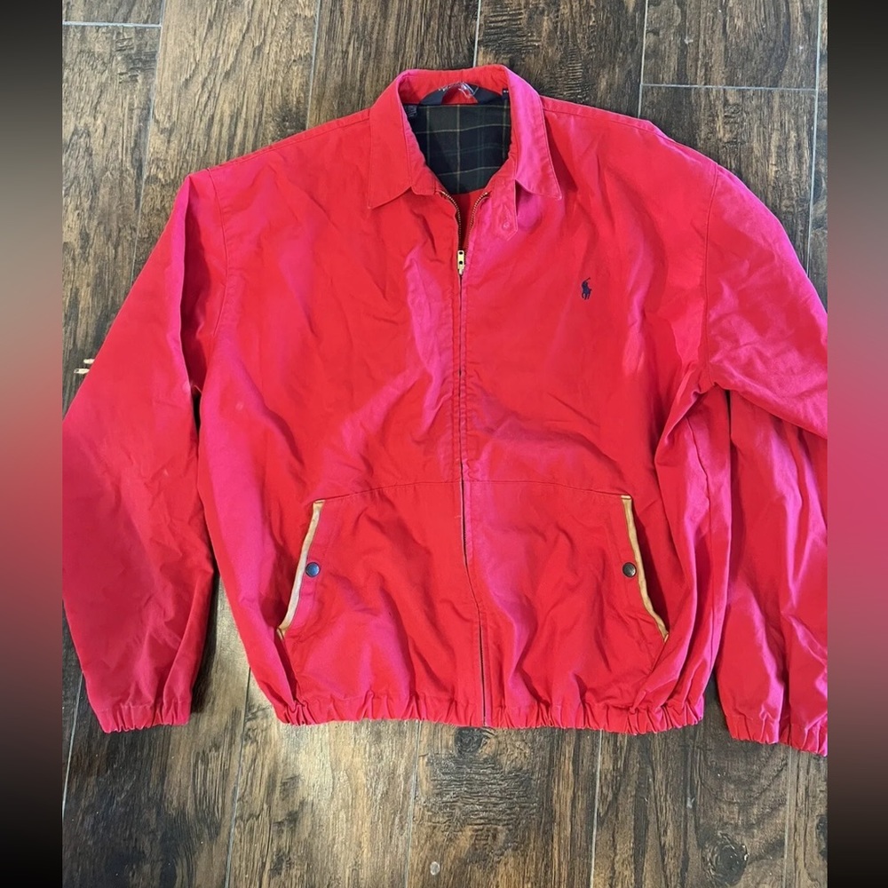 Vintage 90s Polo Sport Ralph Lauren Fleece Red Made In USA Men’s Size XL